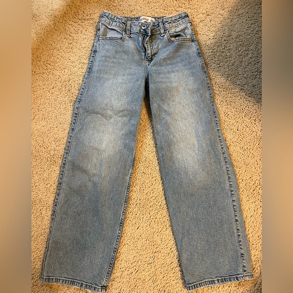 Abercrombie Kids Light Girls High Rise Wide Leg Jean